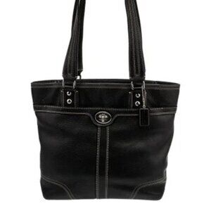 Like New Coach Hampton Black Leather Shoulder Bag Purse